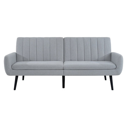 Divano letto futon moderno, divano futon convertibile, divano letto in lino con schienale diviso per soggiorno