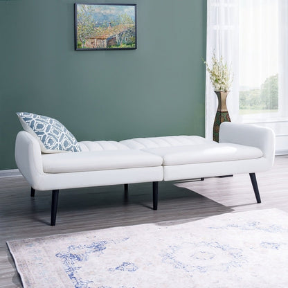 Divano letto futon moderno, divano futon convertibile, divano letto in lino con schienale diviso per soggiorno