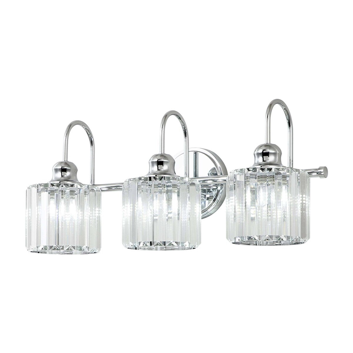 Lampada da parete lineare da bagno dimmerabile moderna Glam Crystal a 3/4 luci