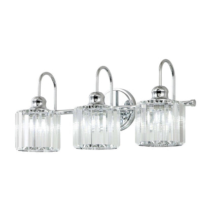 Lampada da parete lineare da bagno dimmerabile moderna Glam Crystal a 3/4 luci