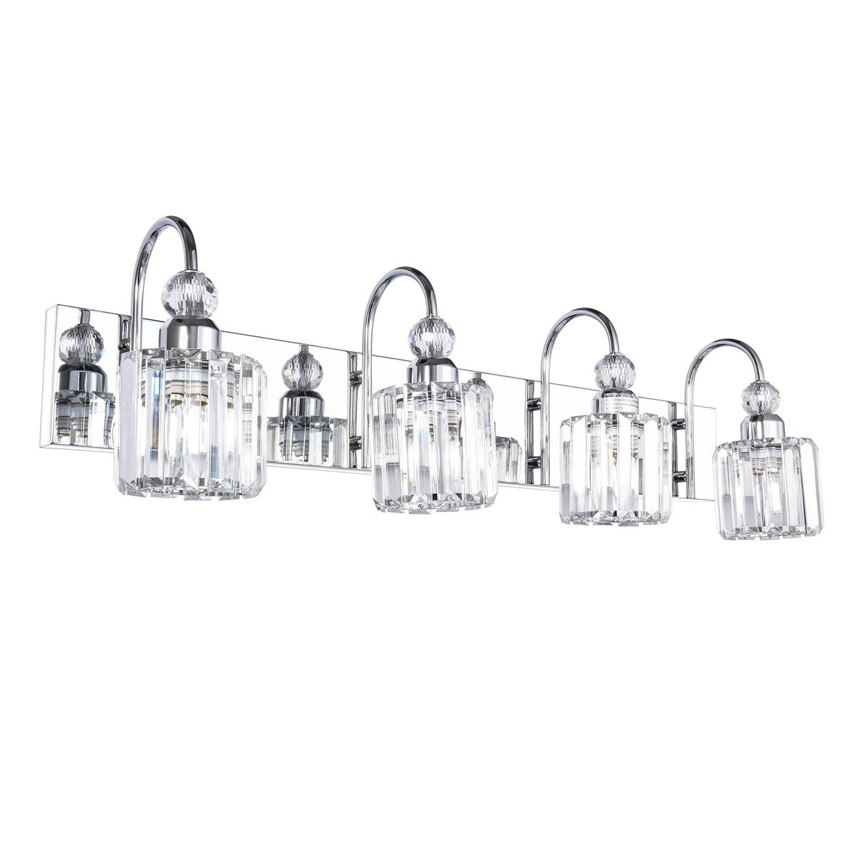 Lampada da parete lineare da bagno dimmerabile moderna Glam Crystal a 3/4 luci