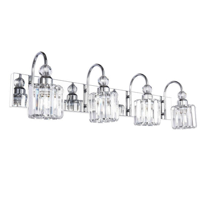 Lampada da parete lineare da bagno dimmerabile moderna Glam Crystal a 3/4 luci