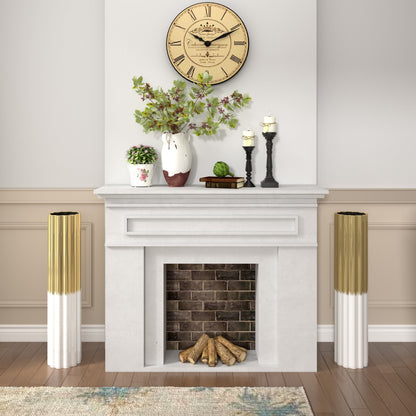 Vaso da terra in ceramica fatto a mano moderno Glam oro/bianco