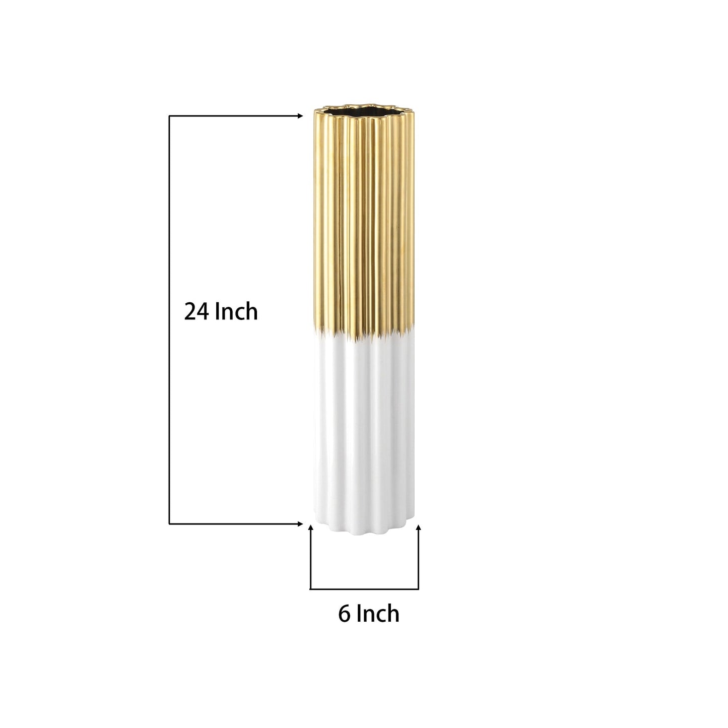 Vaso da terra in ceramica fatto a mano moderno Glam oro/bianco