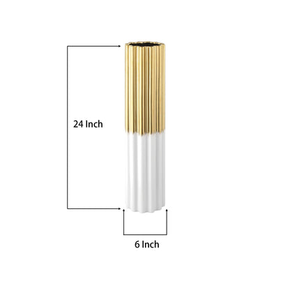 Vaso da terra in ceramica fatto a mano moderno Glam oro/bianco