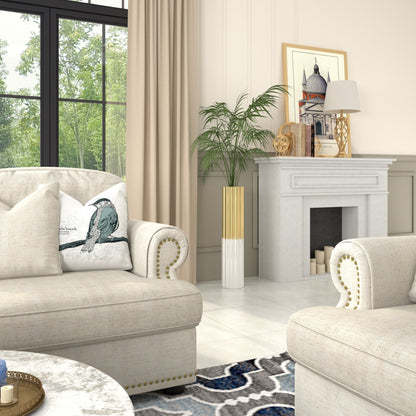 Vaso da terra in ceramica fatto a mano moderno Glam oro/bianco