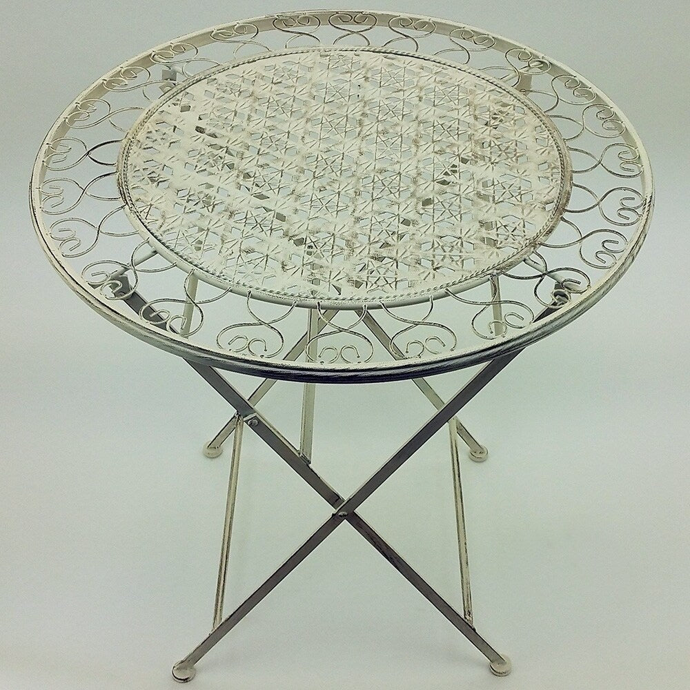 Modern Home Marseille Set da bistrot pieghevole in ferro anticato da 3 pezzi