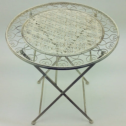 Modern Home Marseille Set da bistrot pieghevole in ferro anticato da 3 pezzi