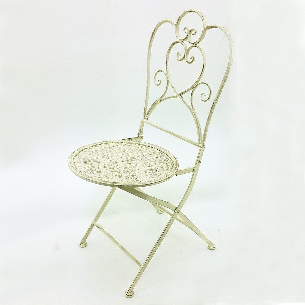 Modern Home Marseille Set da bistrot pieghevole in ferro anticato da 3 pezzi