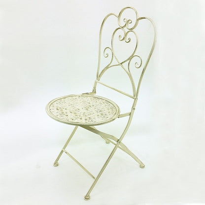 Modern Home Marseille Set da bistrot pieghevole in ferro anticato da 3 pezzi