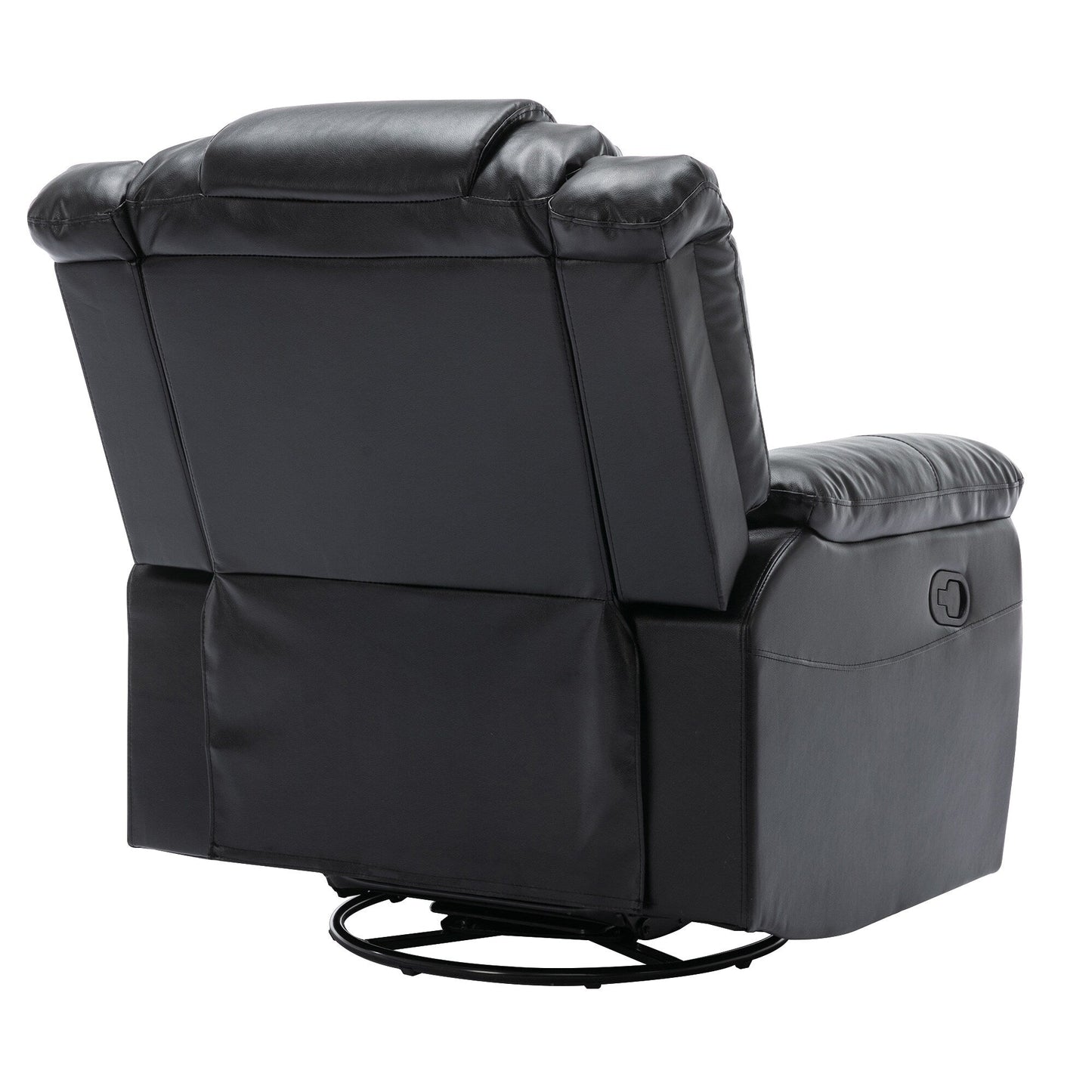 Poltrona reclinabile girevole manuale moderna per home theater, poltrona a dondolo singola con braccioli larghi e cuscini impermeabili