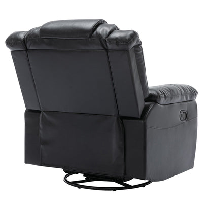 Poltrona reclinabile girevole manuale moderna per home theater, poltrona a dondolo singola con braccioli larghi e cuscini impermeabili