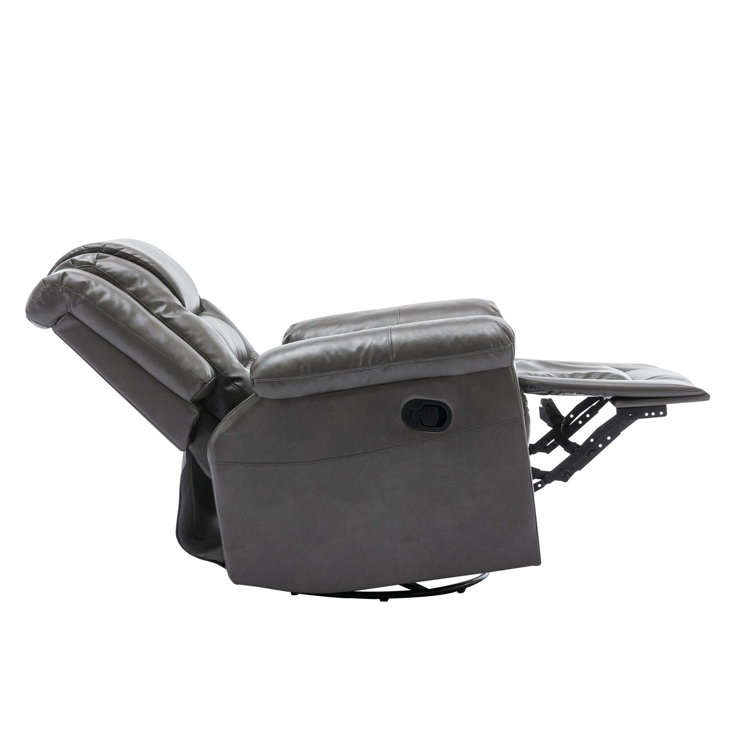 Poltrona reclinabile girevole manuale moderna per home theater, poltrona a dondolo singola con braccioli larghi e cuscini impermeabili