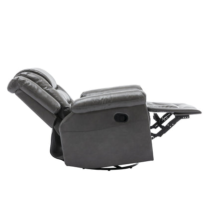 Poltrona reclinabile girevole manuale moderna per home theater, poltrona a dondolo singola con braccioli larghi e cuscini impermeabili
