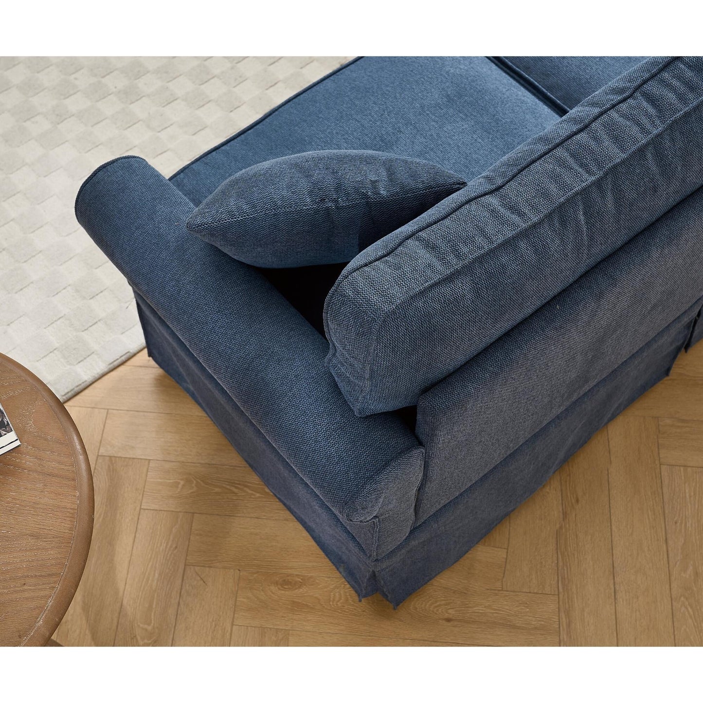 Divano angolare moderno a forma di L, reversibile, a 5 posti, con braccioli arrotolati, per soggiorno e appartamento