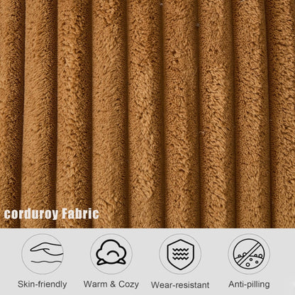 Divano componibile modulare moderno a 4 posti in velluto a coste a forma di L con design curvo e cuscini per lo schienale per il soggiorno