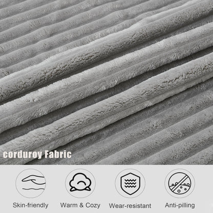 Divano componibile modulare moderno a 4 posti in velluto a coste a forma di L con design curvo e cuscini per lo schienale per il soggiorno