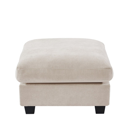 Divano componibile moderno a forma di L imbottito in piume con chaise longue reversibile e cuscini per soggiorno