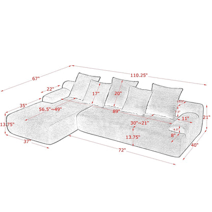 Divano componibile moderno a 4 posti, imbottito e modulare a forma di L, per soggiorno e appartamento