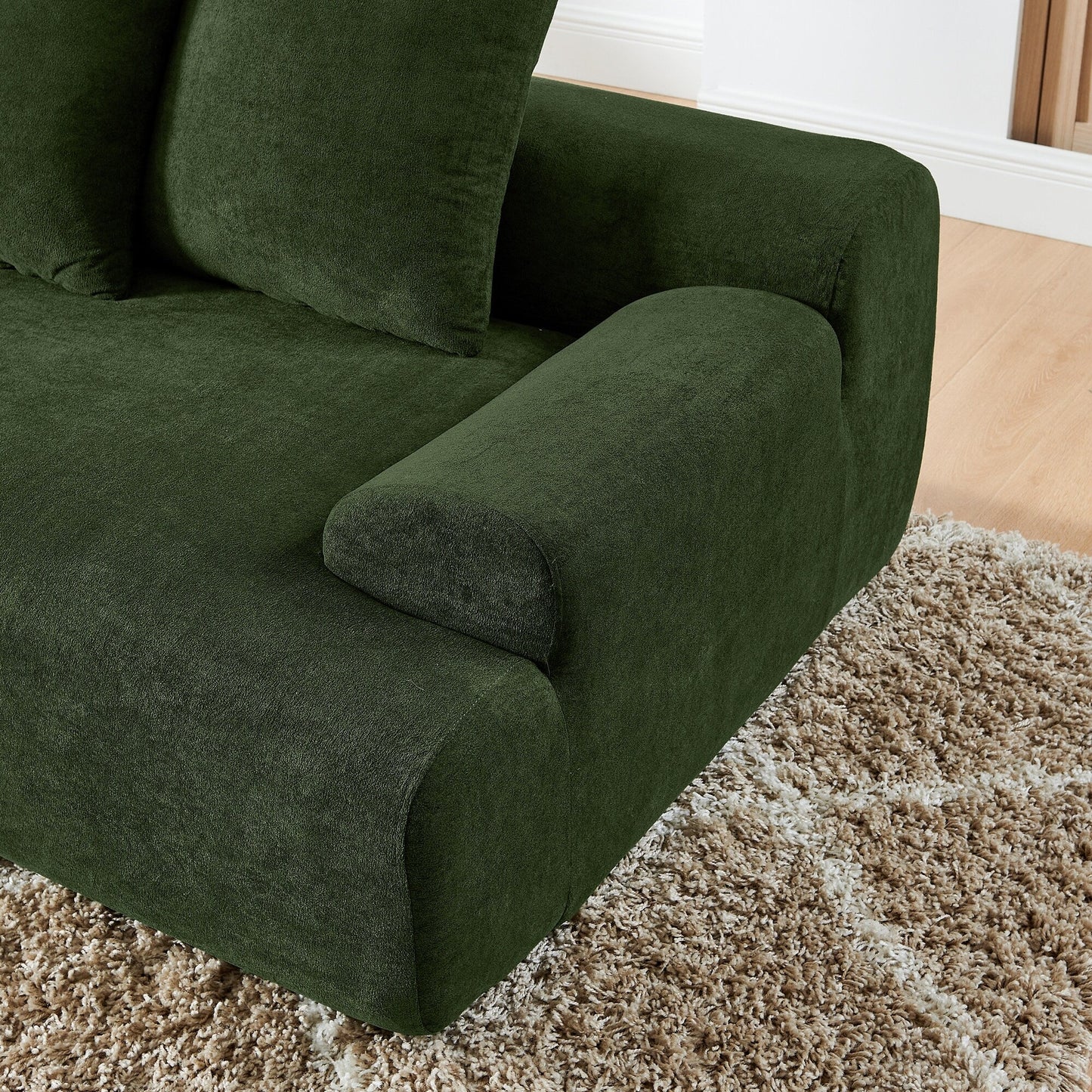 Divano componibile moderno a 4 posti, imbottito e modulare a forma di L, per soggiorno e appartamento