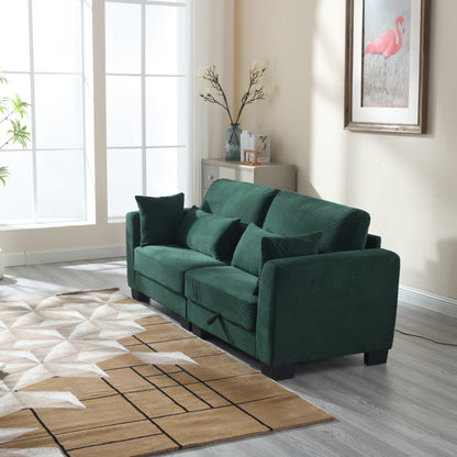 Divano moderno imbottito a forma di L, divano componibile modulare in velluto a 2 posti con sedute contenitore per soggiorno e appartamento 86.61