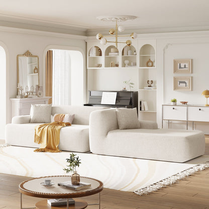 Divano componibile moderno a forma di L, 2 pezzi, combinazione libera, con seduta profonda, per soggiorno e salone