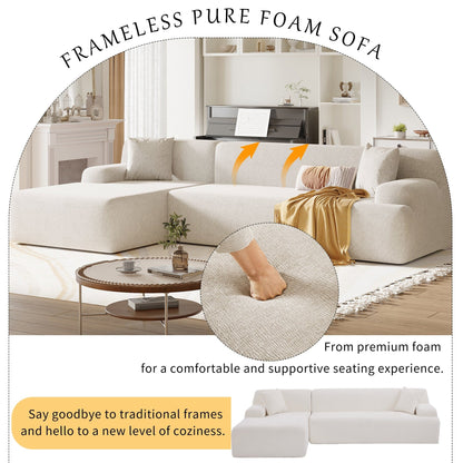 Divano componibile moderno a forma di L, 2 pezzi, combinazione libera, con seduta profonda, per soggiorno e salone