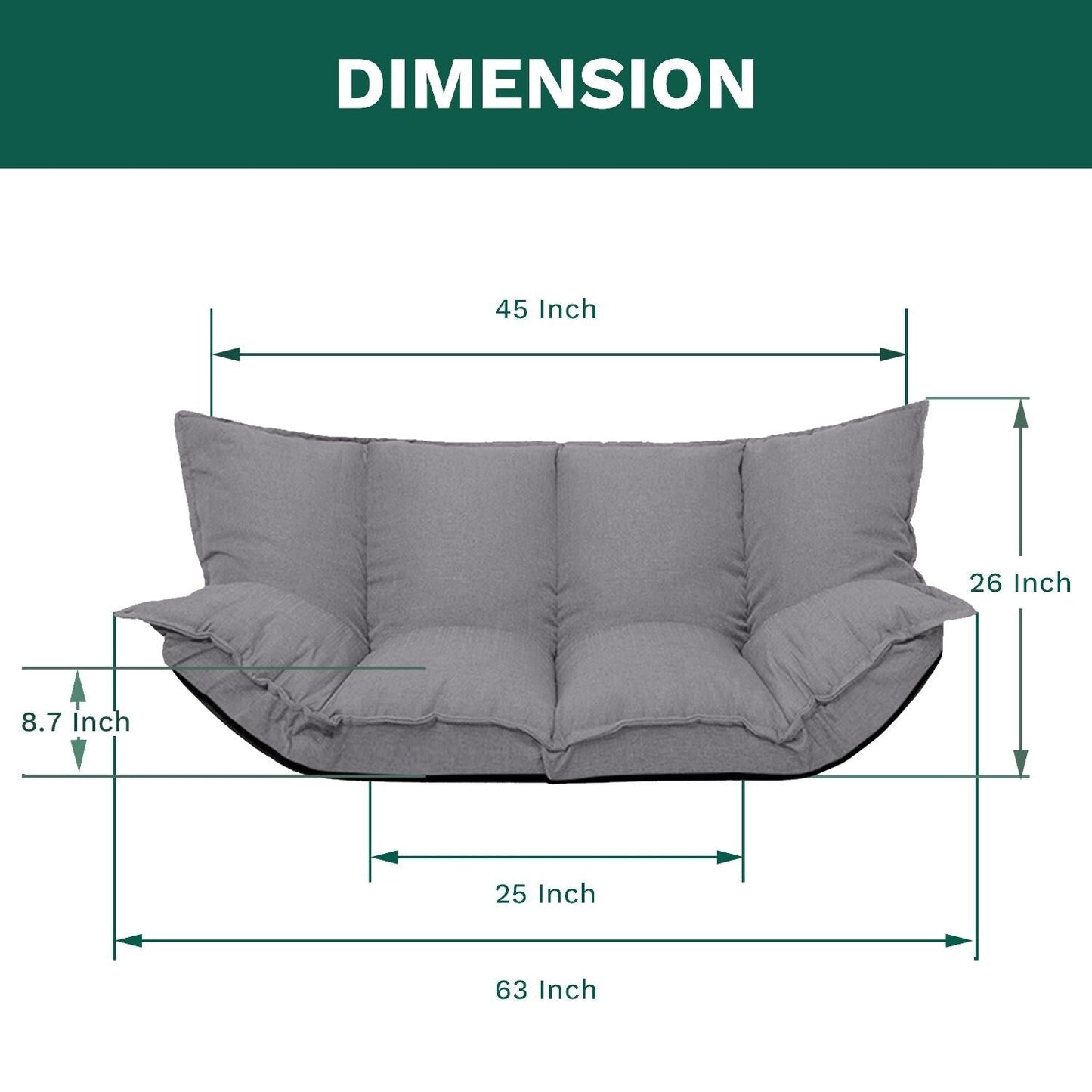 Divano moderno e grazioso, set di futon, comodo divano letto regolabile