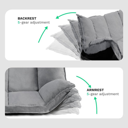 Divano moderno e grazioso, set di futon, comodo divano letto regolabile