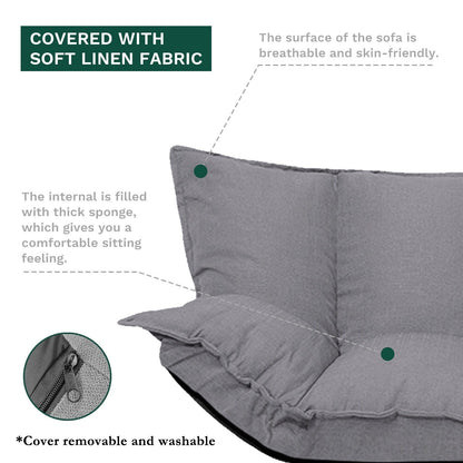 Divano moderno e grazioso, set di futon, comodo divano letto regolabile