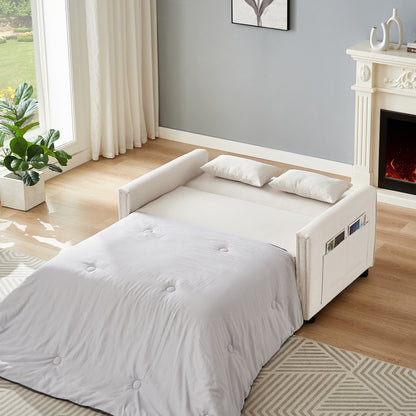 Divano letto trasformabile in lino con schienale regolabile - 38,60 x 54,00 x 31,90