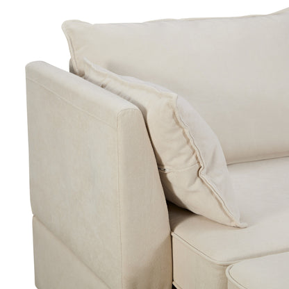 Divano moderno rivestito in lino, grande divano letto componibile modulare a forma di U con chaise longue reversibile per soggiorno e appartamento