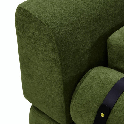 Divano moderno a due posti 59, con porte USB flessibili e braccioli cilindrici unici