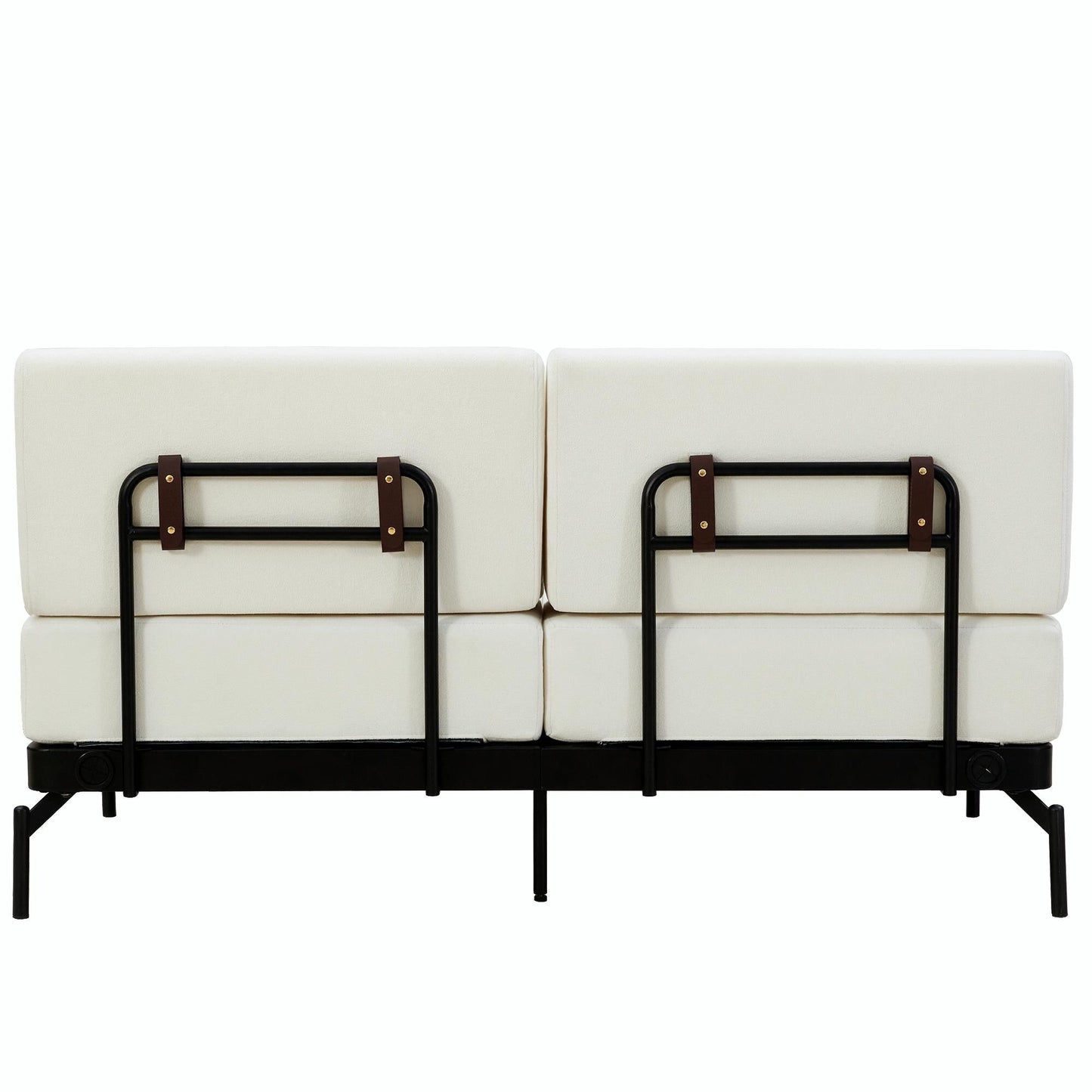 Divano moderno a due posti 59, con porte USB flessibili e braccioli cilindrici unici