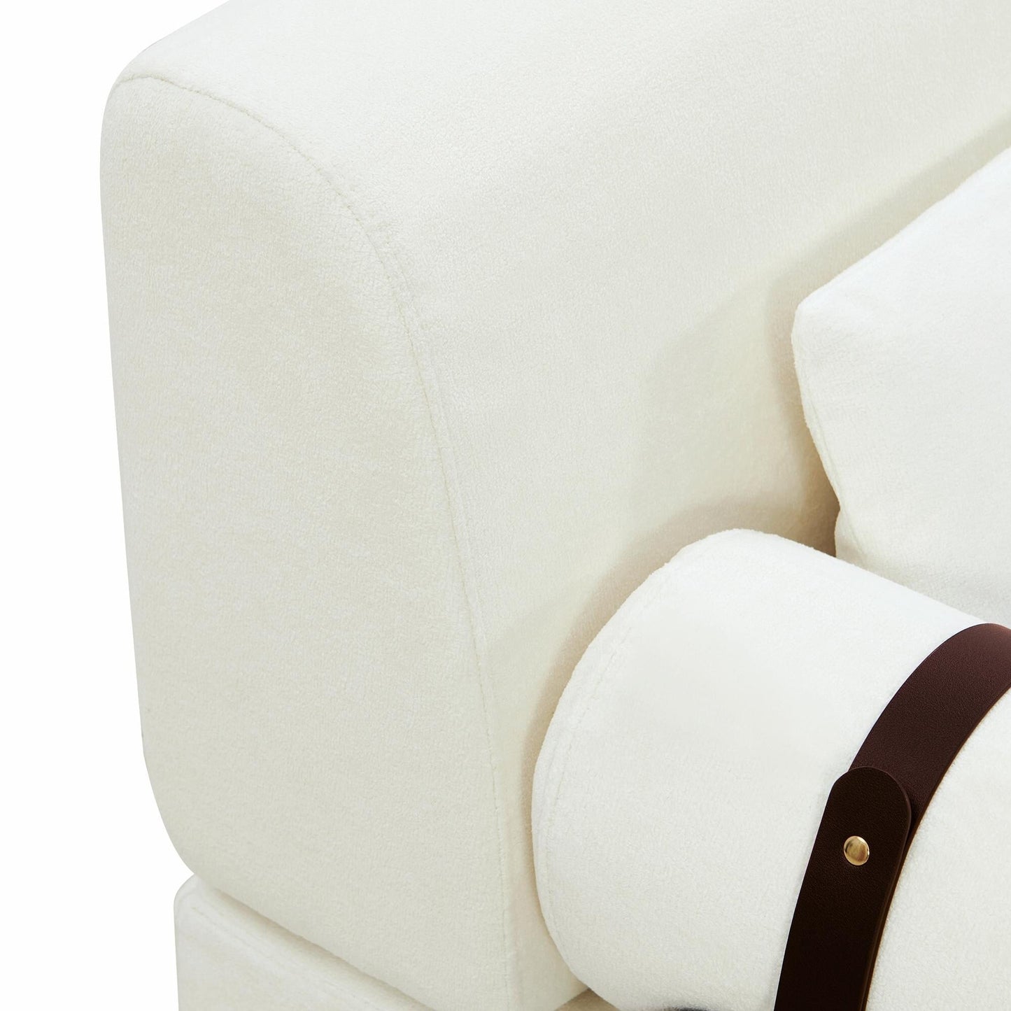 Divano moderno a due posti 59, con porte USB flessibili e braccioli cilindrici unici