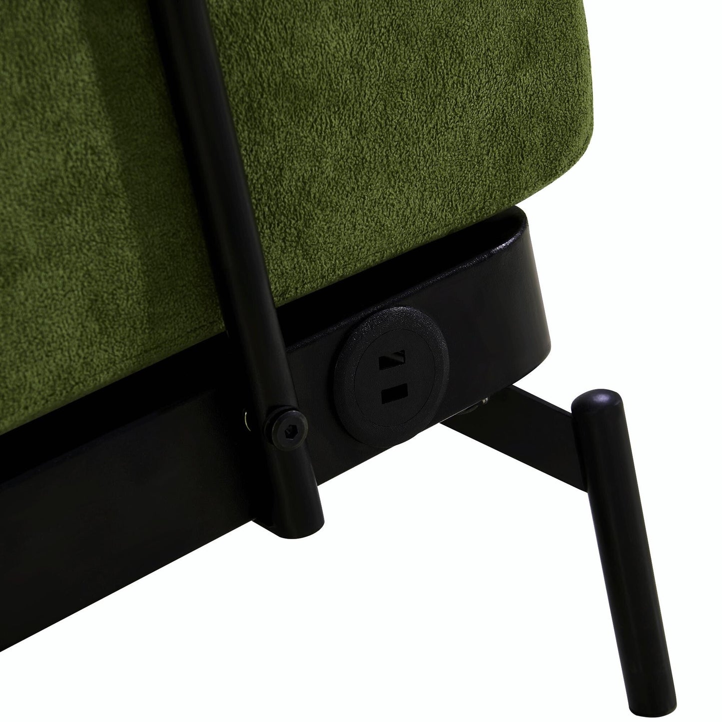 Divano moderno a due posti 59, con porte USB flessibili e braccioli cilindrici unici