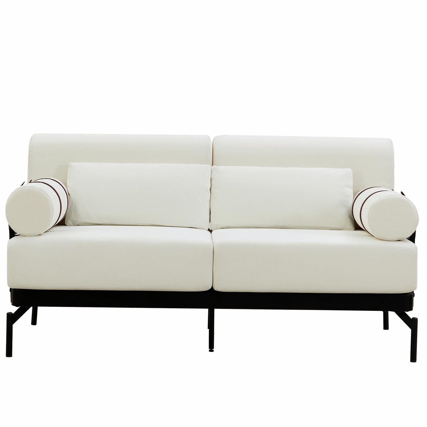 Divano moderno a due posti 59, con porte USB flessibili e braccioli cilindrici unici