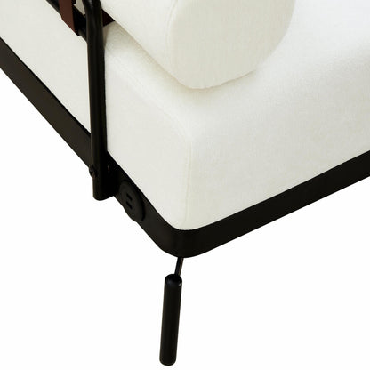 Divano moderno a due posti 59, con porte USB flessibili e braccioli cilindrici unici