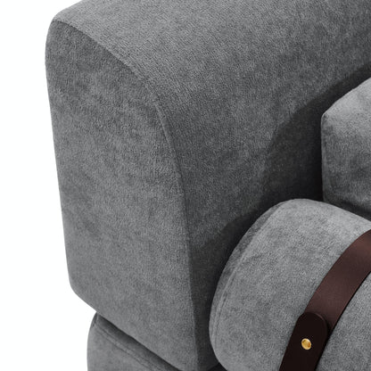 Divano moderno a due posti 59, con porte USB flessibili e braccioli cilindrici unici