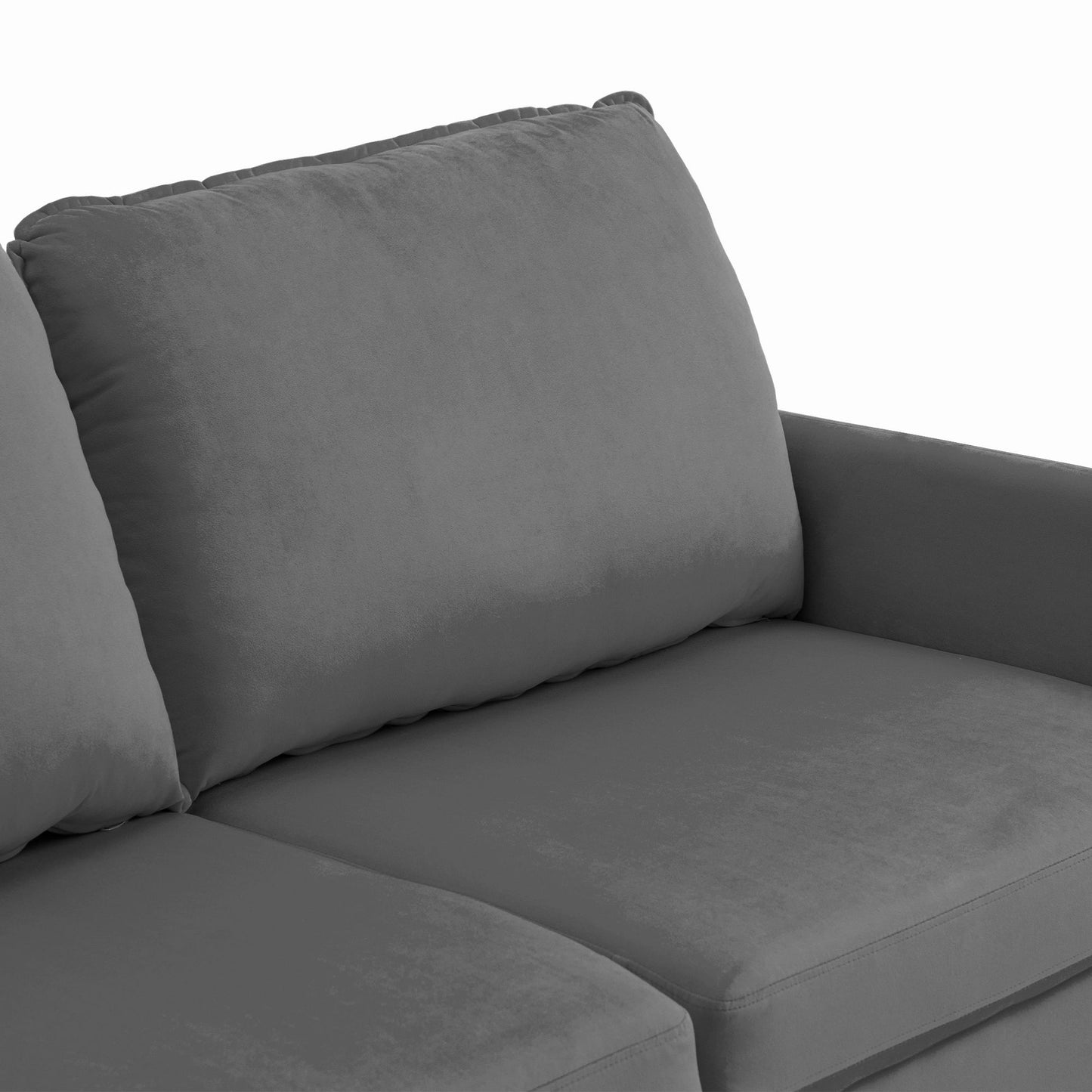 Divano moderno con gambe in legno e velluto