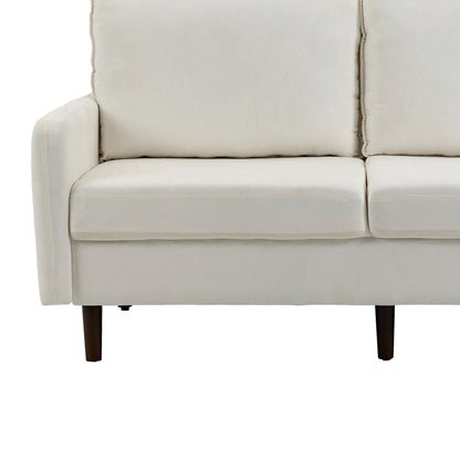 Divano moderno con gambe in legno e velluto