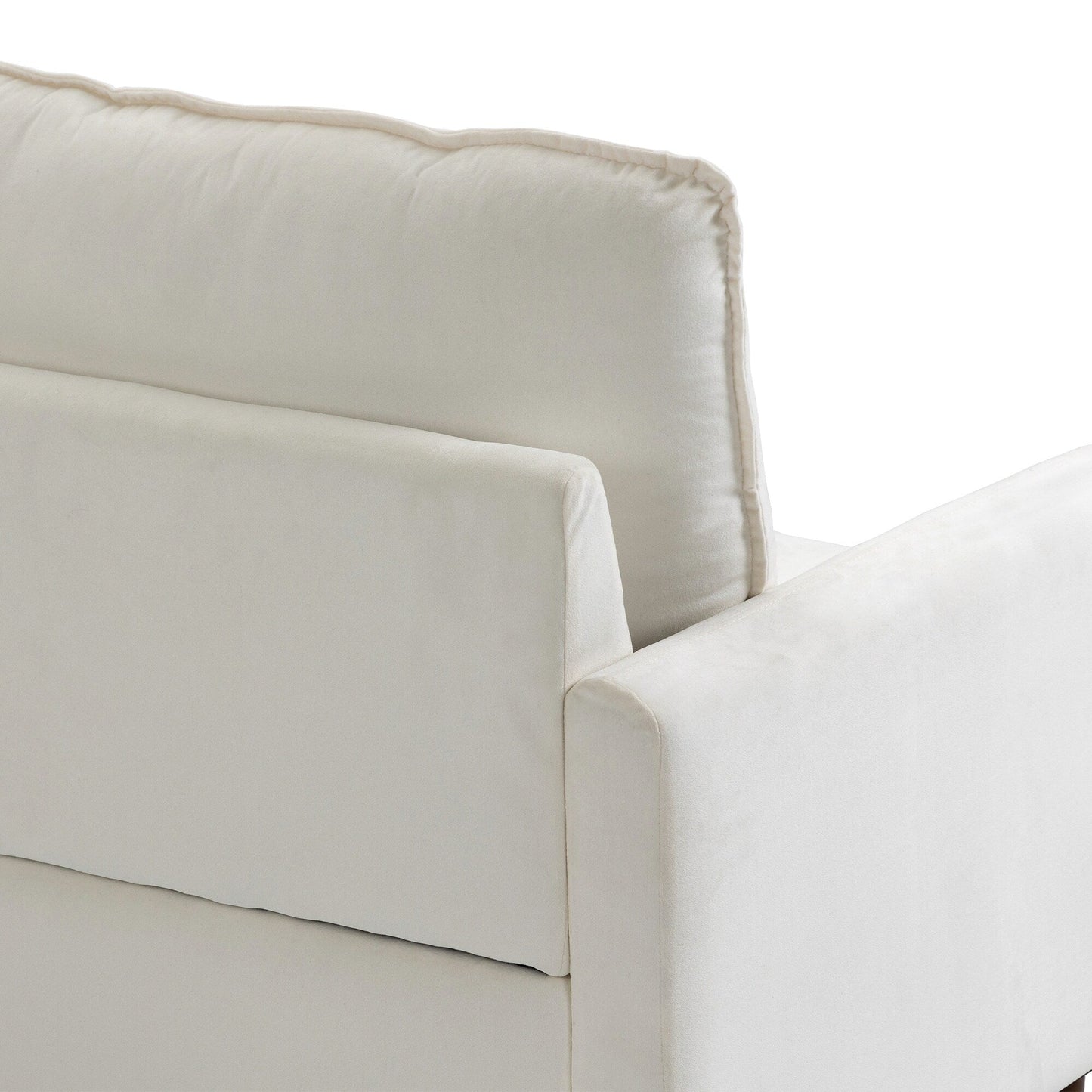 Divano moderno con gambe in legno e velluto