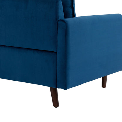 Divano moderno con gambe in legno e velluto