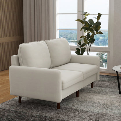 Divano moderno con gambe in legno e velluto