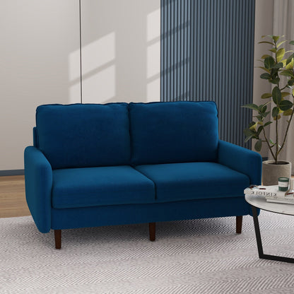 Divano moderno con gambe in legno e velluto