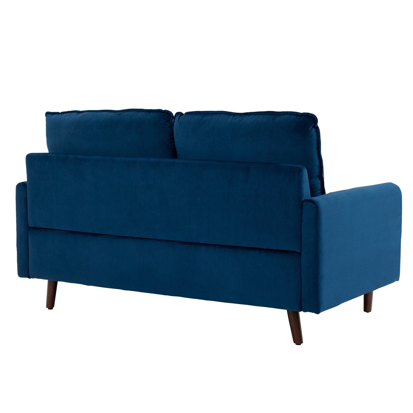 Divano moderno con gambe in legno e velluto