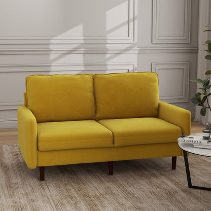 Divano moderno con gambe in legno e velluto