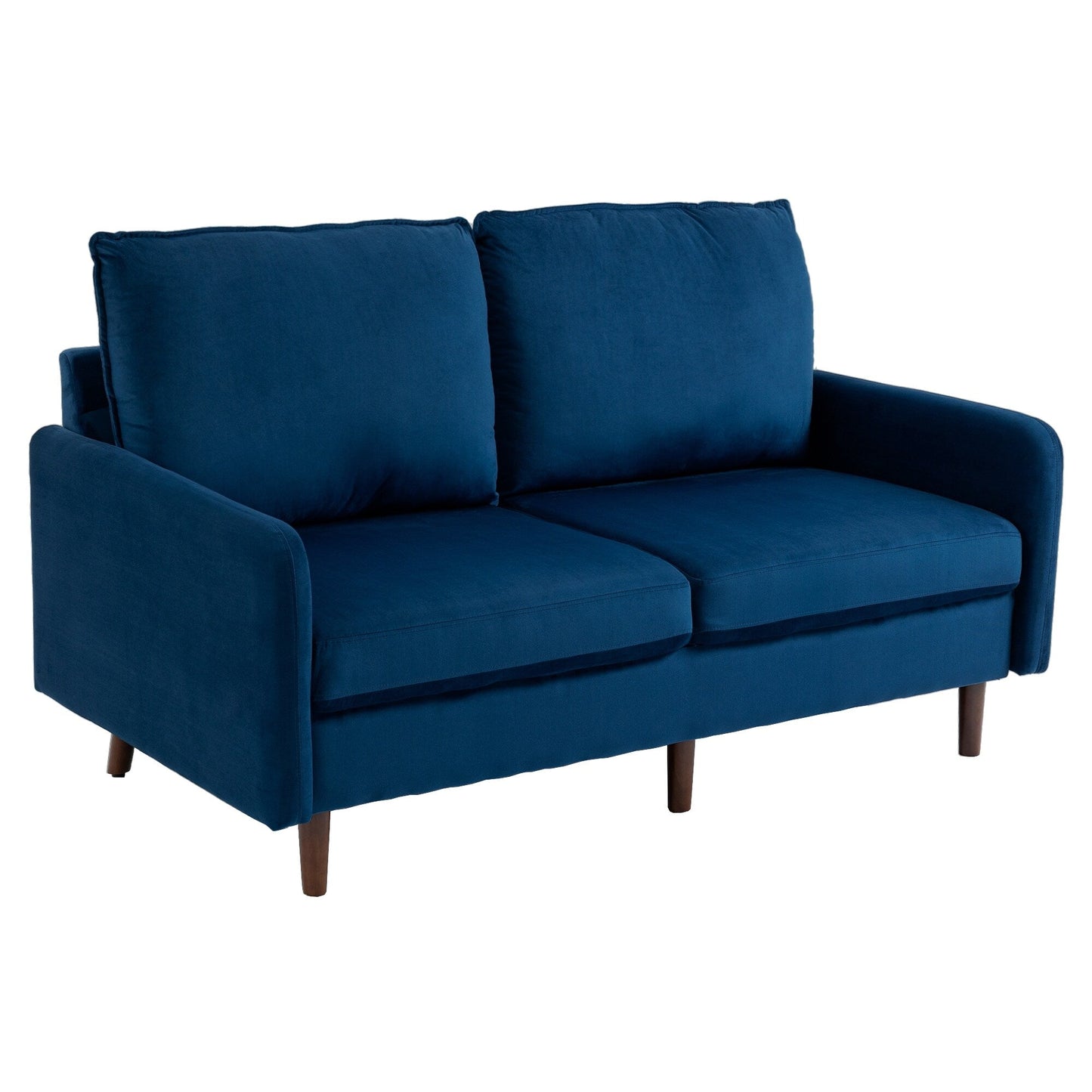 Divano moderno con gambe in legno e velluto