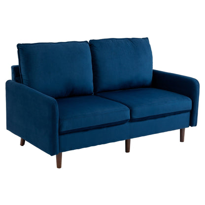 Divano moderno con gambe in legno e velluto