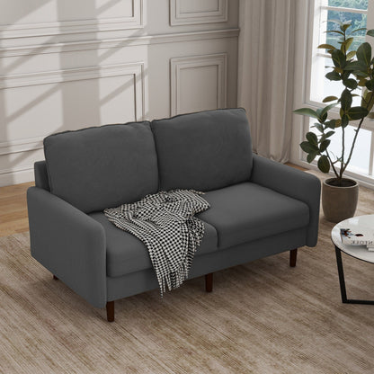 Divano moderno con gambe in legno e velluto